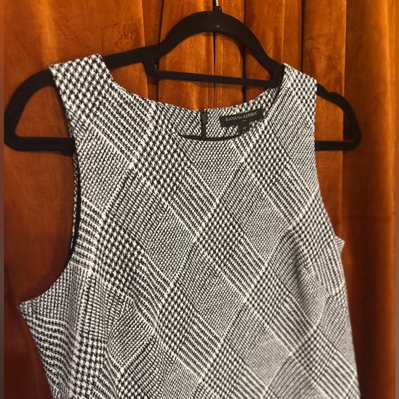 Banana Republic Petite Dress in Checkered Black White - Size 4P - Picture 2 of 2